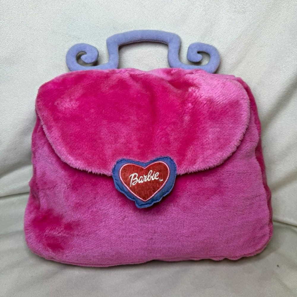 Vintage Barbie Novelty Purse-Shaped Decorative Pillow Pink/Purple with Pocket